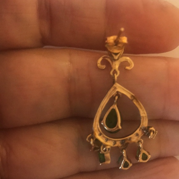 14kt solid yellow gold Chrome dioxide rarrings - Picture 6 of 8